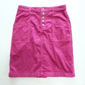 Anthropologie Pilcro Talia Corduroy Mini Skirt Magenta Pink 2 XS